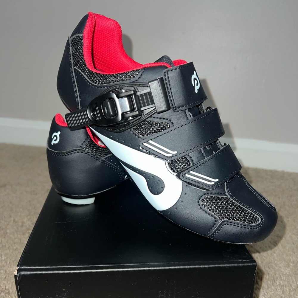 Brand new Peleton cycling shoes 
Size 39 (women’s 8) 
Still in box